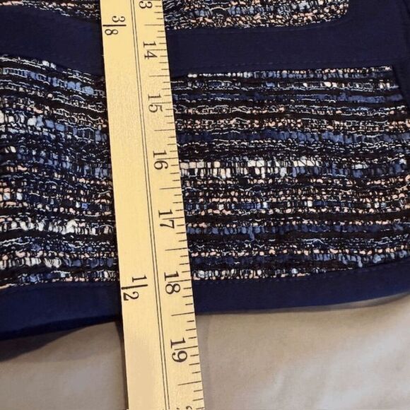 Diane Von Furstenberg Alberta Jacket Navy Multicolor Tweed Size 8 - Picture 12 of 14
